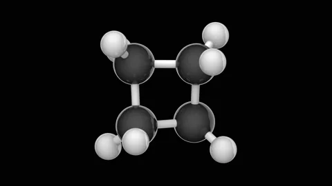 Cyclobutane. C4H8. Seamless loop. RGB + Alpha (Transparent) channel Stock Footage 154399181