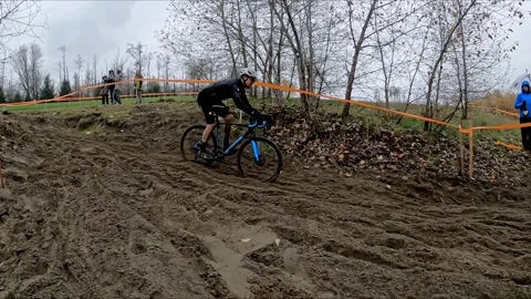 Cyclocross Bike Racing Stock Footage 166861981