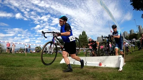 Cyclocross Racing In Slow Motion Video stock 165900135