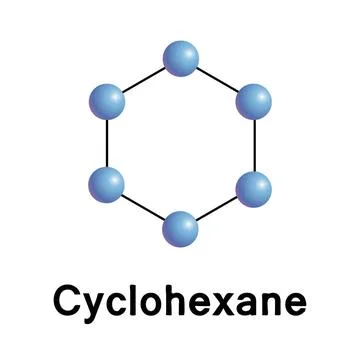 Cyclohexane Cyclohexane molecule structure, medical and chemical vector. C... Stock Photos