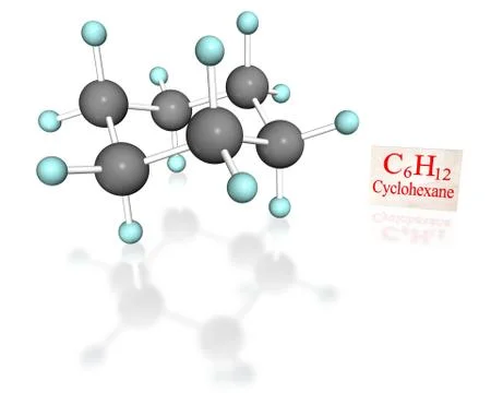 Cyclohexane  white background Stock Illustration