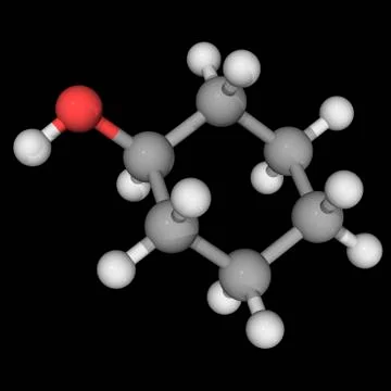 Cyclohexanol molecule Stock Illustration