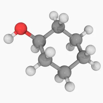 Cyclohexanol molecule Stock Illustration