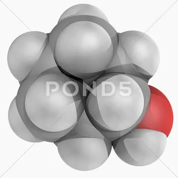 Cyclohexanol molecule Stock Illustration