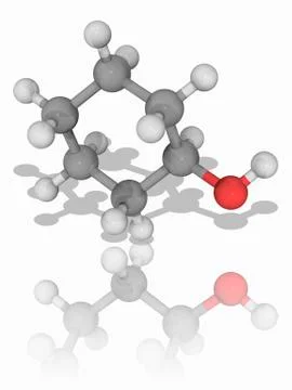 Cyclohexanol organic compound molecule Stock Illustration