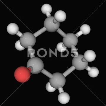 Cyclohexanone molecule Stock Illustration