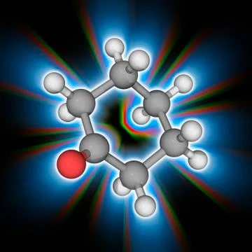 Cyclohexanone organic compound molecule Stock Illustration