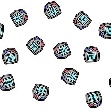 Cyclometer bike device vector seamless pattern 库存插图