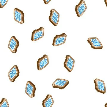 Cyclometer device isometric icon seamless pattern Illustration