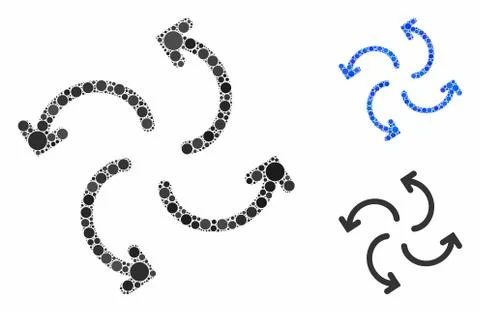 Cyclone arrows Composition Icon of Circle Dots Stock Illustration