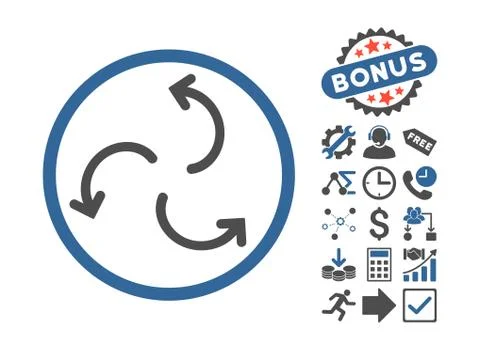 Cyclone Arrows Flat Vector Icon With Bonus Stock Illustration