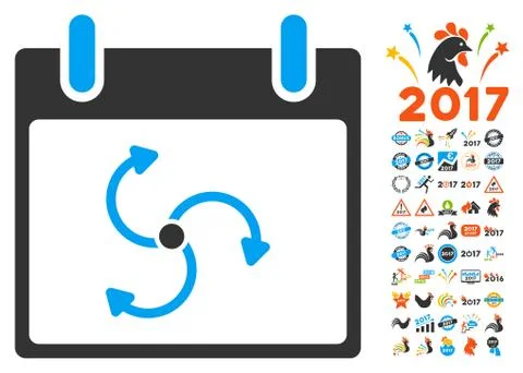 Cyclone Calendar Day Flat Vector Icon With Bonus Stock Illustration