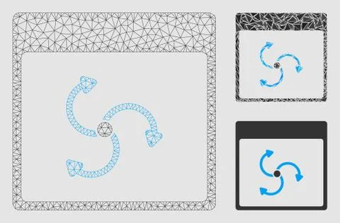 Cyclone Calendar Page Vector Mesh Wire Frame Model and Triangle Mosaic Icon Illustrazione stock