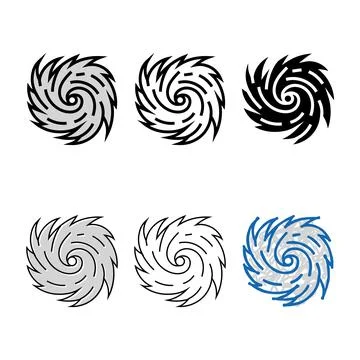 Cyclone forms hurricane disaster color icon vector 库存插图