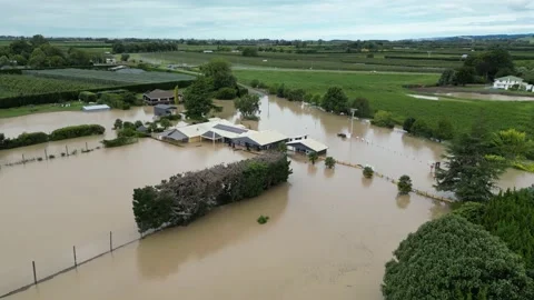 Cyclone Gabrielle, flooded golf course Stock-Footage 233155519