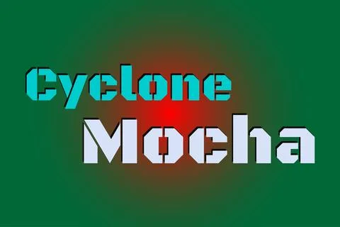 Cyclone Mocha typography text vector design Stock Illustration