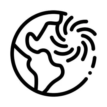 Cyclone Planet Icon Vector Outline Illustration Stock Illustration
