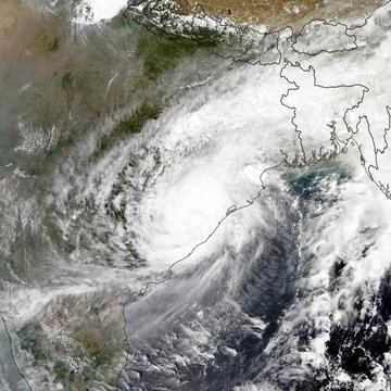 Cyclone Titli from satellite. Elements of this image furnished by NASA. Cy... Фото
