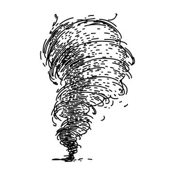 Cyclone tornado sketch hand drawn vector Stock Illustration