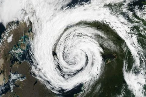 Cyclone - view from space. Elements of this image are furnished by NASA Stock Photos