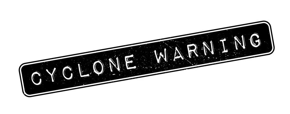 Cyclone Warning rubber stamp Stock Illustration