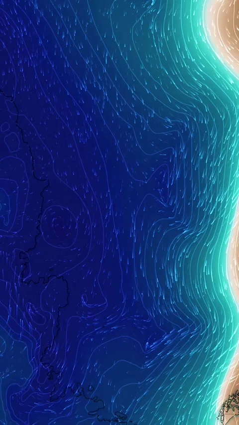 Cyclone Wind Direction Forecast Meteorological Map Vertical 4K Stock Footage 339842291
