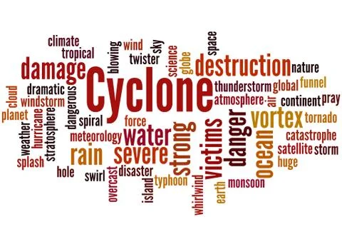 Cyclone, word cloud concept Illustrazione stock