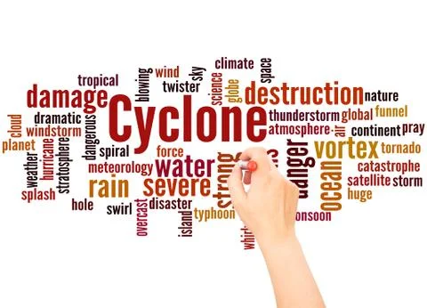 Cyclone word cloud hand writing concept イラスト素材