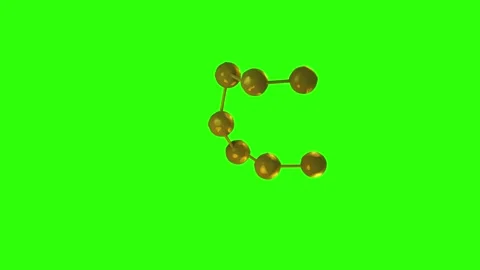 Cyclooctasulfur or Sulfur Molecular Structure over Green Screen Stock Footage 338366486