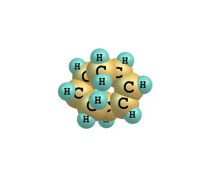 Cyclooctene molecule isolated on white Stock Illustration