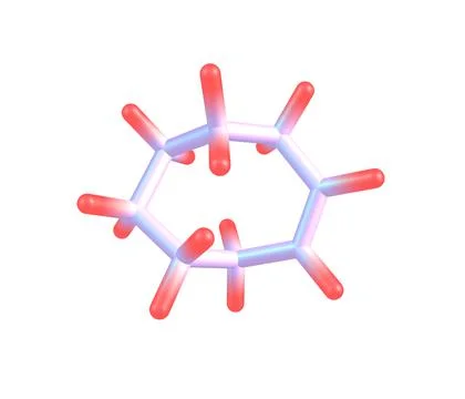 Cyclooctene molecule isolated on white Stock Illustration