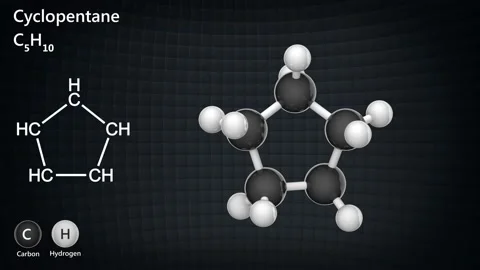 Cyclopentane. C5H10. Seamless loop. Stock Footage 154399256