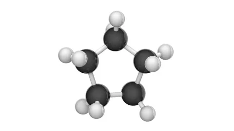 Cyclopentane. C5H10. Seamless loop. White background Stock Footage 154399268
