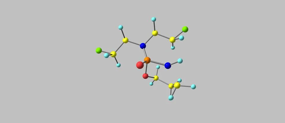 Cyclophosphamide molecular structure isolated on grey Stock Illustration