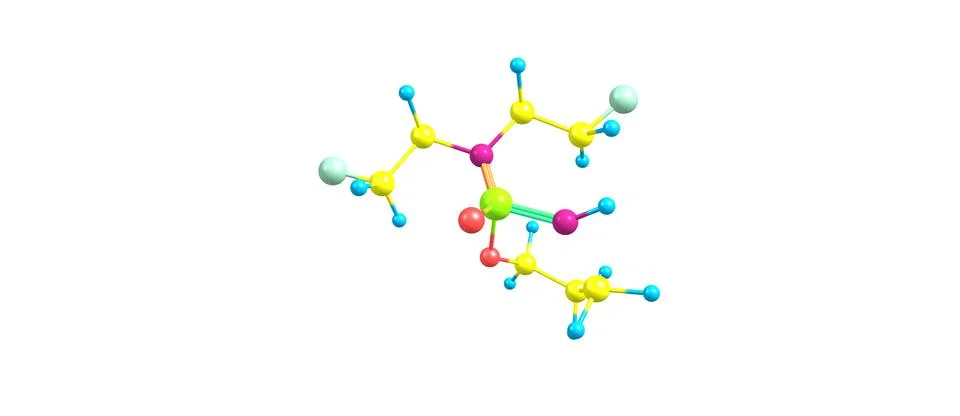 Cyclophosphamide molecular structure isolated on white Stock Illustration