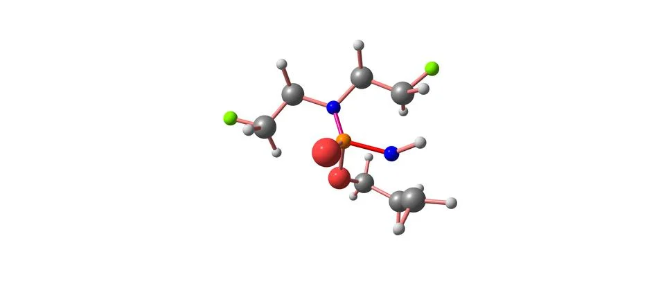 Cyclophosphamide molecular structure isolated on white Stock Illustration