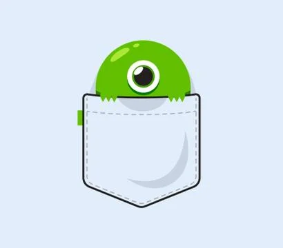 A cyclops behind the pocket Stock Illustration