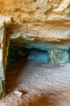 Cyclops Cave on the Mediterranean coast. Cyprus. Stock-Fotos