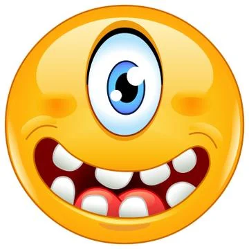 Cyclops emoticon Illustrazione stock