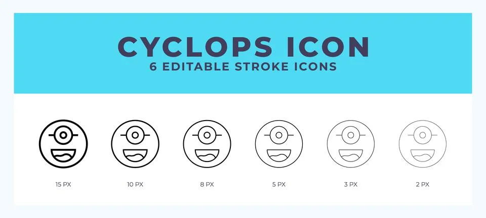 Cyclops icon symbol. Isolated. Vector illustration with editable stroke. Stock Illustration