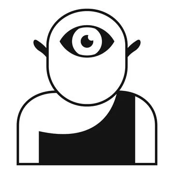 Cyclops man having one eye looking forward Stock Illustration