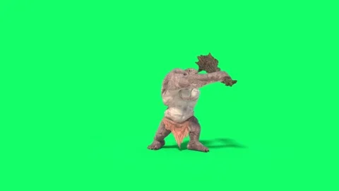 Cyclops Monster Green Screen Attacks Loop 3D Rendering Animation 스톡 동영상 191478042