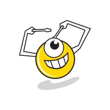 Cyclops robot mechanic sign Illustrazione stock