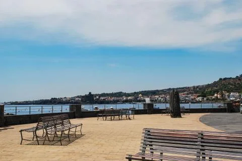 Cyclops seafront in Acitrezza. Sicily 스톡 사진