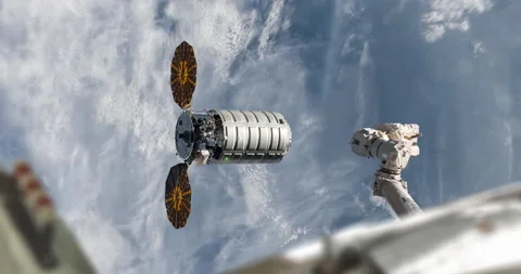 Cygnus ISS Canadarm Docking 動画素材 166679925
