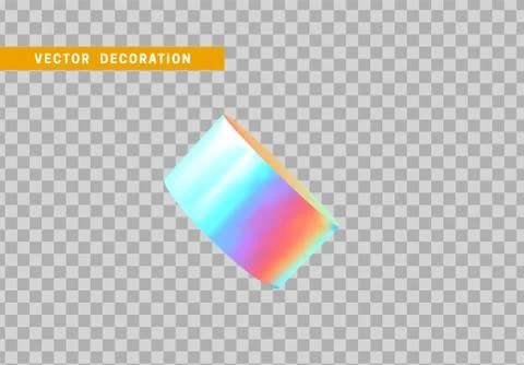 Cylinder 3d objects geometric shape. Round timber isolated with colorful holo Illustrazione stock