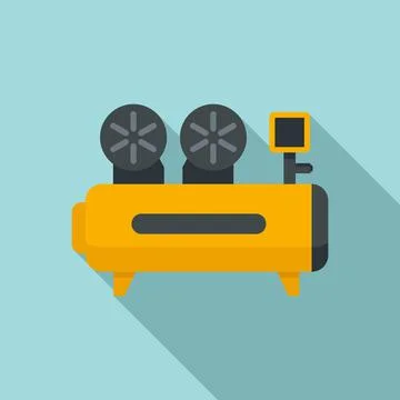 Cylinder air compressor icon, flat style Illustrazione stock