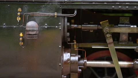 Cylinder and piston of a steam train Stock Footage 314900889