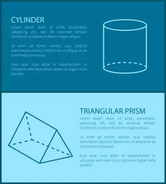 Cylinder and Triangular Prism Vector Illustration Stock Illustration