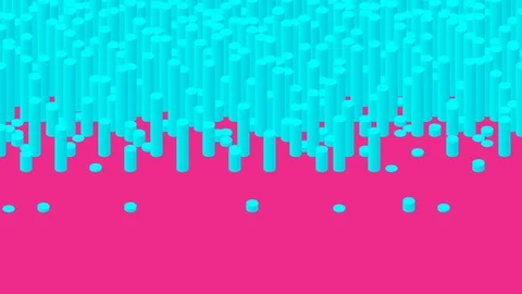 Cylinder bar 3D virtual isometric shuffle wave pattern, Blockchain technology Stock Footage 110836530